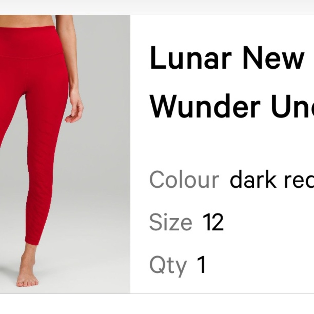Lululemon Wunder Under Leggings - Dark Red